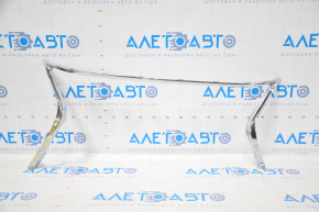 Front bumper grille frame Lexus ES300h ES350 13-15 pre-rest chrome lower parts torn off, crack, broken fastening