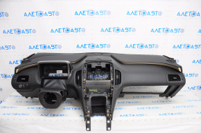 Torpedo front panel with AIRBAG Chevrolet Volt 11-15 black with pad on pillow, gold insert, scratches