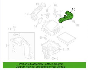 Air duct from air filter housing Mazda CX-9 16-23