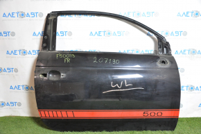 Door bare front right Fiat 500 12-19 black PXR