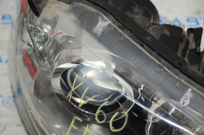 Front right headlight complete Lexus ES300h ES350 13-15 prerest xenon + LED DRL, broken fastener, for polishing