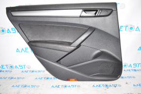 Door trim card rear left VW Passat b7 12-15 USA black with gray insert fastener defect, scratch