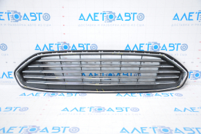 Radiator grille assembly with frame Ford Fusion mk5 13-16 fasteners torn off, frame fasteners broken, dented, chips, tear