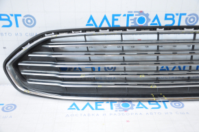 Radiator grille assembly with frame Ford Fusion mk5 13-16 fasteners torn off, frame fasteners broken, dented, chips, tear