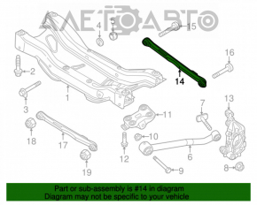 Rear left transverse control arm rear Fiat 500X 16- FWD cracked silent blocks