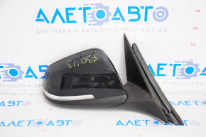 Right side mirror complete BMW 3 F30 4d 13-18 usa 5 pins, matt mount, turn signal, black