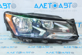 Headlight front right VW Passat b8 16-19 USA bare halogen, sand