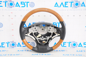 Naked steering wheel Lexus ES300h ES350 13-16 prerest, black leather, light wood, heated, scratches