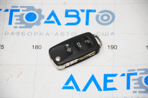 Key VW Passat b8 16-19 USA 4 buttons, folding, no emblem, worn
