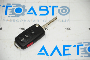 Key VW Passat b8 16-19 USA 4 buttons, folding, no emblem, worn