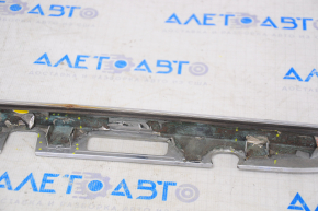 Trunk lid molding Lexus ES300h ES350 13-15 chrome, under the camera, cracked, broken fasteners, swollen chrome