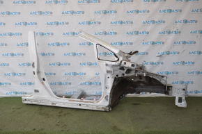 Front right quarter Toyota Prius 30 10-15 white, with central pillar