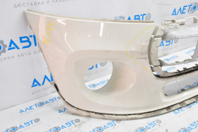 Bare front bumper Mini Cooper F56 3d 14-21 pre-rest, white 850, tear of fasteners, torn, scuffs