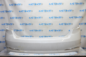 Rear bumper bare Hyundai Sonata 15-17 white W8, cracks, broken fasteners