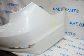 Rear bumper bare Hyundai Sonata 15-17 white W8, cracks, broken fasteners