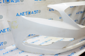 Front bumper bare Hyundai Sonata 15-17 SE white W8, broken fastener, pressed, scratches