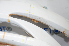 Front bumper bare Hyundai Sonata 15-17 SE white W8, broken fastener, pressed, scratches