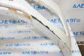 Front bumper bare Hyundai Sonata 15-17 SE white W8, broken fastener, pressed, scratches