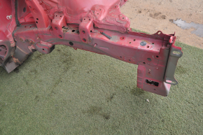 Front left quarter Toyota Prius 30 10-15 red, with central pillar, painted, dent