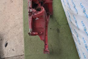 Front right quarter Toyota Prius 30 10-15 red, with central pillar, painted