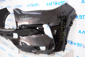 Bare front bumper Infiniti QX50 19-25 for parking sensors, black, dented, broken mount
