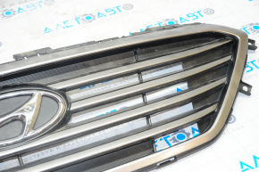 Radiator grill grill Hyundai Sonata 15-17 SE with emblem, pokes on chrome