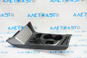Overlay on the center console cup holder Hyundai Sonata 15-17 gray, chrome finish