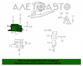 Engine mount right Jeep Compass 11-16 2.0, 2.4, AWD, FWD, cracked