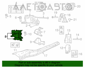 Engine mount left Jeep Compass 11-16 2.0, 2.4, AWD, FWD