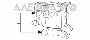 Engine mount left Jeep Compass 11-16 2.0, 2.4, AWD, FWD, cracked