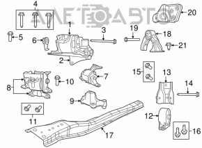 Engine mount left Jeep Patriot 11-17, cracked