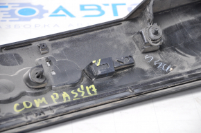 Jeep Compass 17-21 tailgate trim under glass, with black molding, without license plate light strip, broken guide and fastener