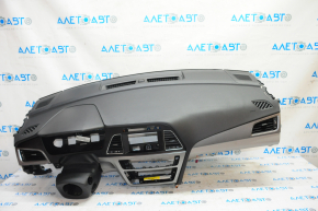 Dashboard front panel with AIRBAG Hyundai Sonata 15-17 gray overlays