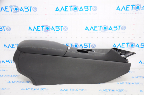 Central console armrest and cup holders Infiniti QX50 19-20 leather black, for climate control 2 rows, scratch