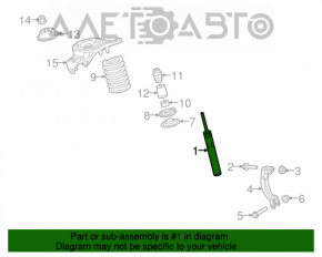 Shock absorber strut assembly front left Audi Q5 8R 09-12 rusty