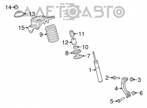 Shock absorber strut assembly front left Audi Q5 8R 09-12 rusty
