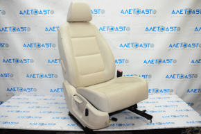 Passenger seat VW Tiguan 09-18 with airbag, electric + fur, beige leather, scratch