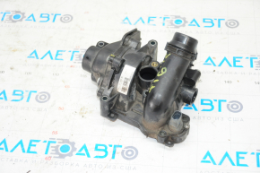 Cooling pump with thermostat housing assembly VW Tiguan 09-17 plastic, housing defect