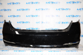 Rear bumper bare Hyundai Sonata 15-17 usa black, scratches, dent, crack,