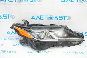 Front right headlight complete Toyota Camry v70 18-18 halogen + LED, water damage, peeling varnish