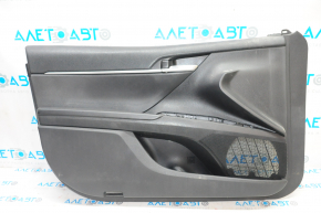 Door trim card front left Toyota Camry v70 18-23 black with black insert plastic, armrest rubber, without lampshade