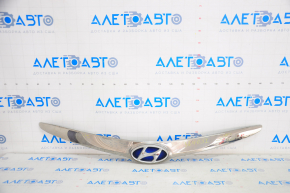 Radiator grill grill Hyundai Sonata 11-15 hybrid, with emblem, sand, swollen chrome