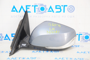 Left side mirror complete Infiniti Q50 14-20 7 pins, turn signal, blue, turn signal cracked