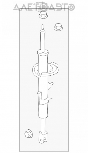 Shock absorber strut assembly front left Infiniti G37 4d 09-13 RWD, with/without replacement