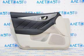 Door trim card front left Infiniti Q50 14-20 gray, plastic turned white