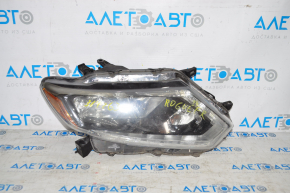 Headlight front right Nissan Rogue 14-16 halogen, for polishing