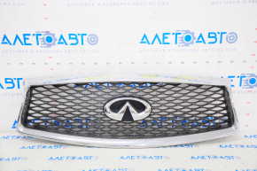 Radiator grill grill Infiniti Q50 14-17 with emblem, pokes on chrome