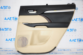 Door trim card rear right Toyota Highlander 14-16, beige, with curtain, leather defect