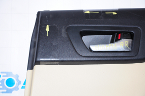 Door trim card rear right Toyota Highlander 14-16, beige, with curtain, leather defect
