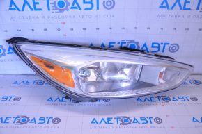 Headlight front right bare Ford Focus mk3 15-18 rest halogen, light, spider web, for polishing